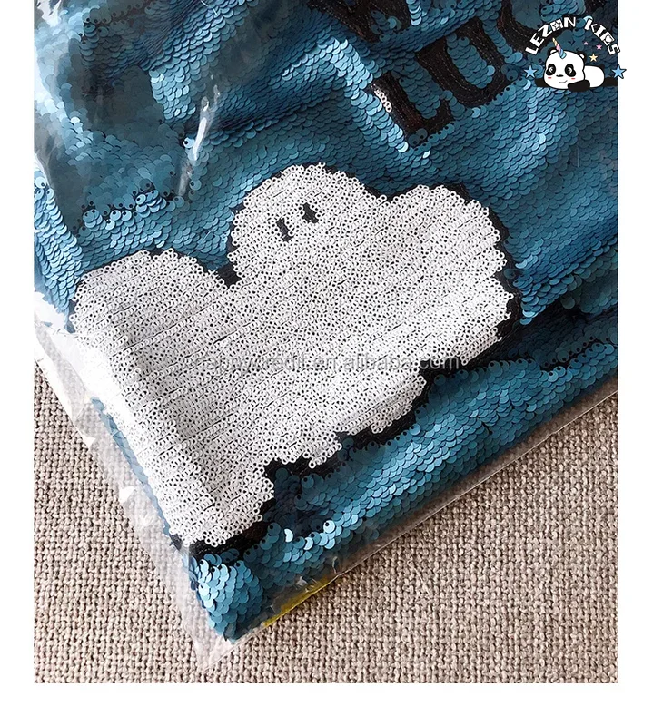 LEZONKIDS - 2024 New Style Summer Sunflower Blue Silver  Flipping Sequin A-line Cute Girls Skirt for Daily Wear